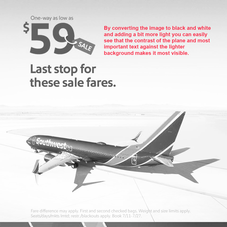 Southwest ad showing Contract