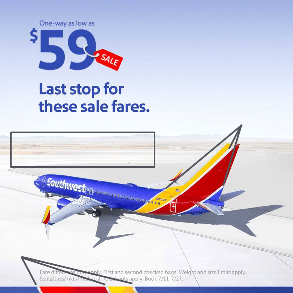 Southwest Ad showing repetition